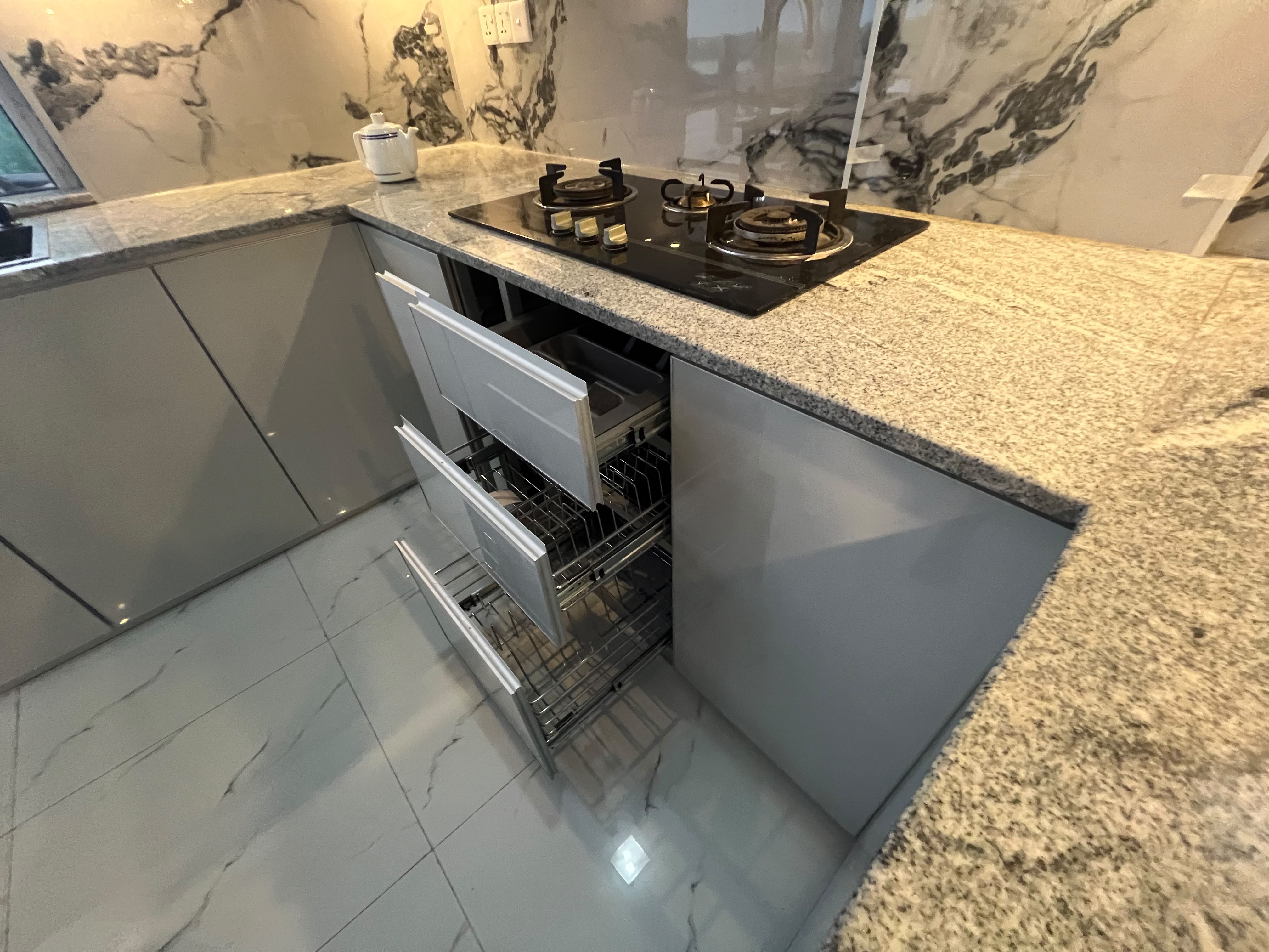Modern aluminium kitchen cabinetry